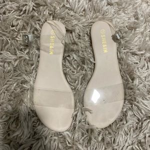 Clear flat sandals